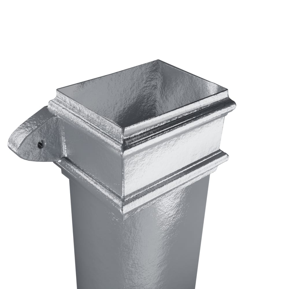 Cast Iron Rectangular Eared Downpipe - 100mm x 75mm x 1829mm Primed