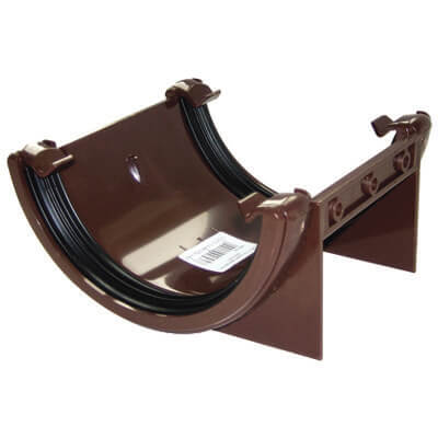 FloPlast Half Round Gutter Union Bracket - 112mm Brown