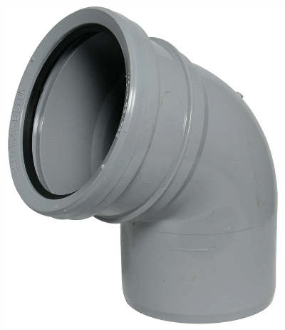 Floplast Grey Ring Seal Soil Bend Single Socket - 112.5 Degree X 110Mm