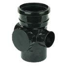 Floplast Black Ring Seal Soil Access Pipe Single Socket - 110Mm