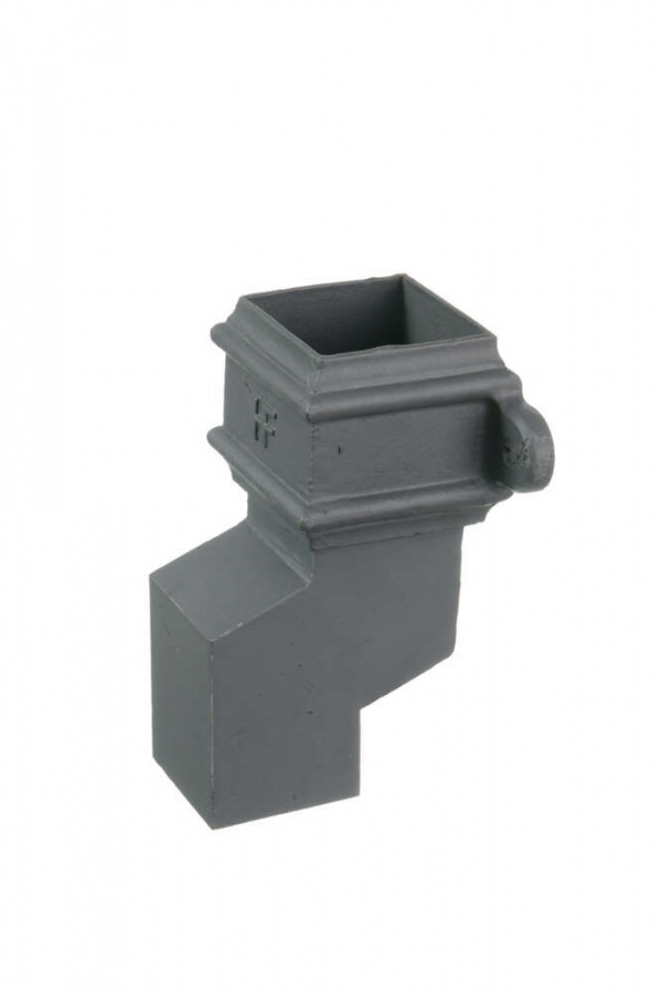 Cast Iron Square Downpipe Eared Anti-Splash Shoe - 75mm Primed