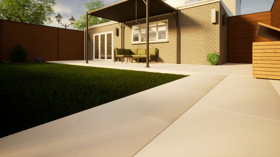 Pbsl Group Beige Sandstone Paving - 900Mm X 600Mm X 25Mm Smooth