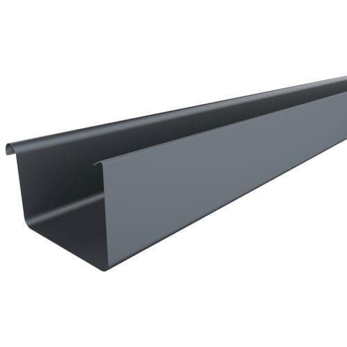Square Steel Gutter - 125mm x 3mtr Graphite