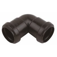 FloPlast Push Fit Waste Bend Knuckle - 90 Degree x 32mm Black