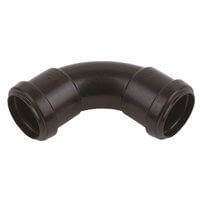 FloPlast Push Fit Waste Bend Swept - 92.5 Degree x 32mm Black