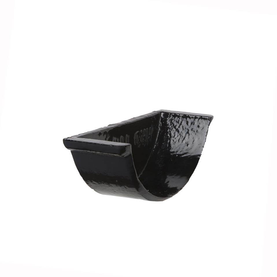 Cast Iron Beaded Half Round Gutter Internal Stopend - 125mm Black