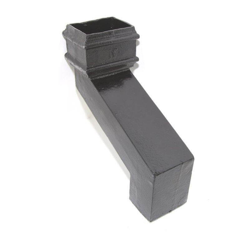 Cast Iron Rectangular Downpipe - 610mm Front Projection 100mm x 75mm Black