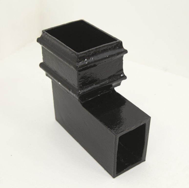Cast Iron Square Downpipe Bend - 92.5 Degree x 100mm Black