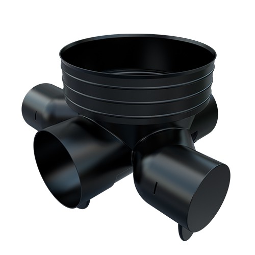 Inspection Chamber Base - 600mm Diameter with 300mm Channel andamp; 225mm Inlets