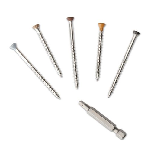 Composite Decking/Cladding Colour Coded Screw - 63mm Ash/Silver Birch - Pack of 100
