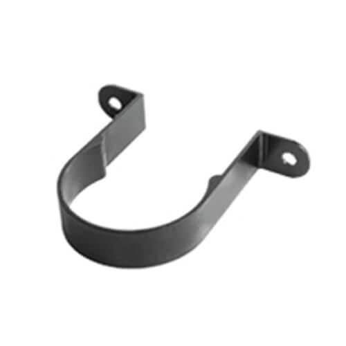Aluminium Round Swaged Standoff Downpipe Clip - 63mm x 30mm PPC Finish Black