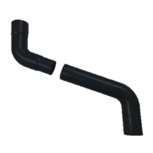Aluminium Round Swaged Downpipe 2 Part Swan Neck - 76mm to 750mm PPC Finish Black