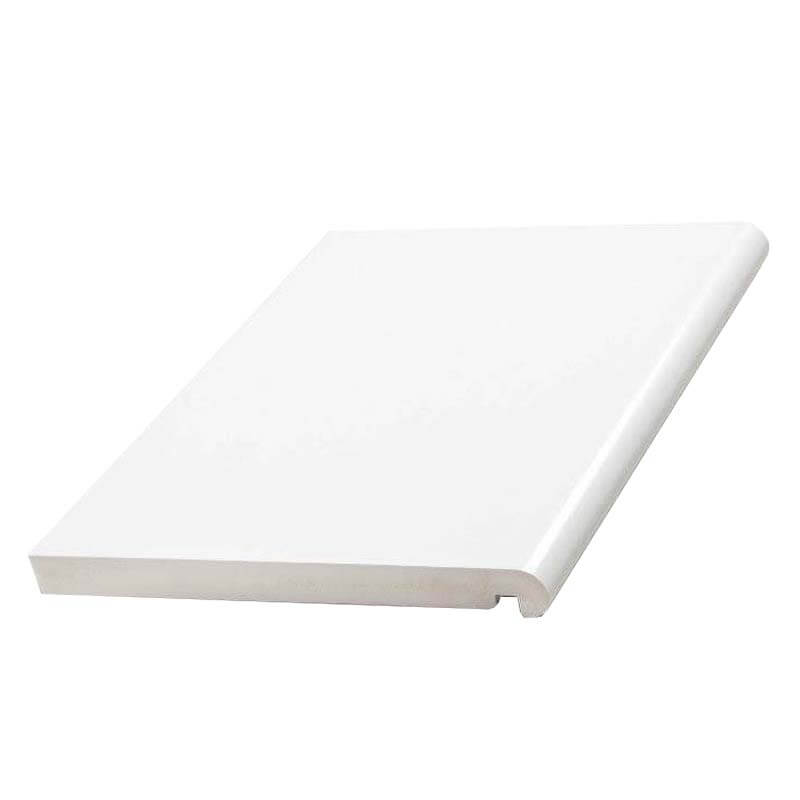 Bullnose Fascia Box End Double Edged - 405mm x 22mm x 1.25mtr White