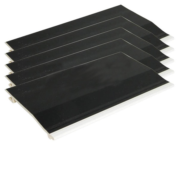 FloPlast Shiplap Cladding - 150mm x 5mtr Black Ash Woodgrain - Pack of 5