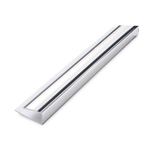 Internal Wall Panel End U Trim - 2400mm Chrome - For 10mm Panels