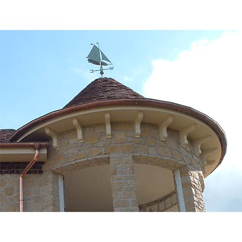 Copper Large Half Round Gutter Radius - Price Per Linear Meter