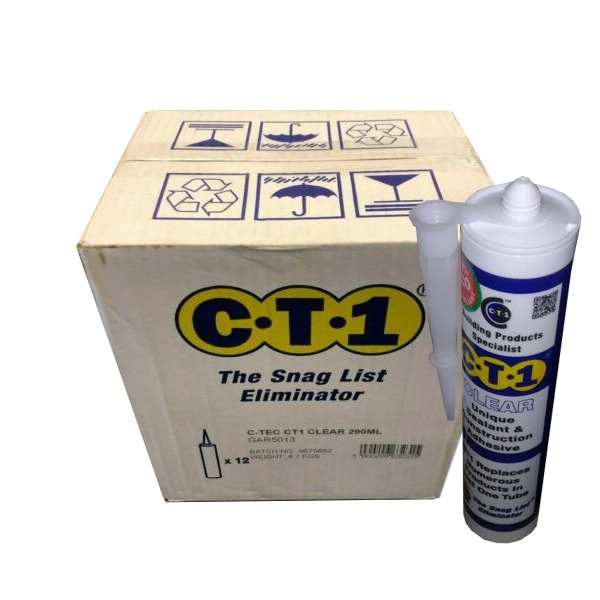 CT1 Sealant andamp; Construction Adhesive - Clear 290ml - Box of 12