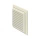 Louvered Grill Round with Flyscreen - 125mm x 200mm x 200mm White
