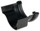 FloPlast PVC Half Round to Cast Iron Ogee Right Hand Gutter Adaptor - Black