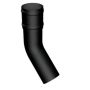 Cast Aluminium Round Downpipe Bend - 135 Degree x 63mm Black (9005 Leatherette)