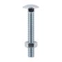 M10 x 150mm - Coach Bolt with Nut Grade 4.6 DIN 603 - BZP - Bag of 15