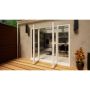 Aluminium French Door - 1200mm White Open Out - 2x 600mm Sidescreens