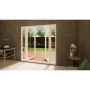 Aluminium French Door - 1500mm White Open Out - 2x 300mm Sidescreens