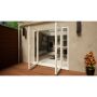 Aluminium French Door Part Q Compliant - 1500mm White Open Out - 2x 300mm Sidescreens