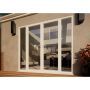 Aluminium French Door - 1500mm White Open Out - 2x 450mm Sidescreens