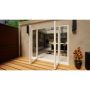 Aluminium French Door - 1500mm White Open Out - 2x 450mm Sidescreens