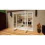 Aluminium French Door - 1500mm White Open Out - 2x 600mm Sidescreens