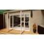 Aluminium French Door - 1800mm White Open Out - 2x 600mm Sidescreens
