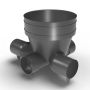 Inspection Chamber Base - 600mm Diameter with 225mm Channel & 225mm Inlets