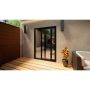 Aluminium Sliding Door Part Q Compliant - 1500mm Black - Left Hand Slide & Right Hand Fixed