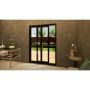 Aluminium Sliding Door Part Q Compliant - 1500mm Black - Left Hand Slide & Right Hand Fixed