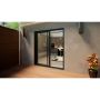 Aluminium Sliding Door Part Q Compliant - 1800mm Grey - Right Hand Slide & Left Hand Fixed