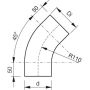 Lindab Conical Downpipe Bend 45 - 75mm Graphite