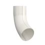 Lindab Steel Downpipe Bend with Socket 70 - 87mm Antique White