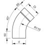 Lindab Steel Downpipe Bend with Socket 45 - 87mm Brown