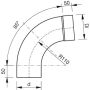 Lindab Steel Downpipe Bend with Socket 85 - 100mm Brown