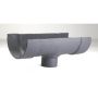 Cast Iron Deep Half Round Gutter Running Outlet - 125mm for 65mm Downpipe Primed