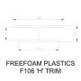 Black Ash Woodgrain Hollow Soffit H Trim - 5mtr