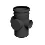 FloPlast 110mm Industrial/Xtraflo Downpipe Kit - Swan Neck w Access Pipe - Black