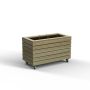 Rectangular Wooden Planter With Wheels - 800mm x 400mm