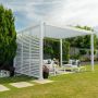 Proteus Pebble Grey Aluminium Pergola 1330mm Louvre Panel For 4m Side