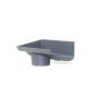 Cast Iron Ogee Gutter Left Hand Stopend Outlet - 115mm for 65mm Downpipe Primed