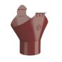 Lindab Steel Gutter Outlet 75mm - 125mm Dark Red