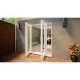 PVC French Door Part Q Compliant - 1200mm White Open Out - 2x 300mm Sidescreens