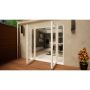 PVC French Door - 1500mm White Open Out - 2x 300mm Sidescreens