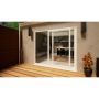 PVC Sliding Door - 2400mm White - Left Hand Slide & Right Hand Fixed